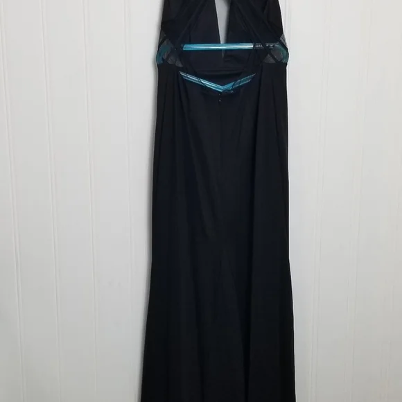 Adrianna Papell Navy Crisscross Back Maxi Dress - Picture 9 of 16